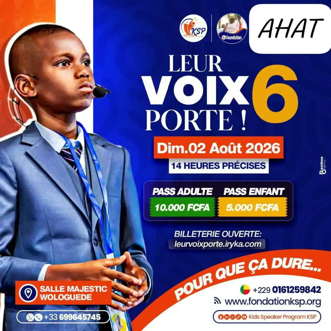AHAT et Fondation KSP: 6e édition du programme pédagogique des orateurs juniors à Cotonou ce 2 août 2026